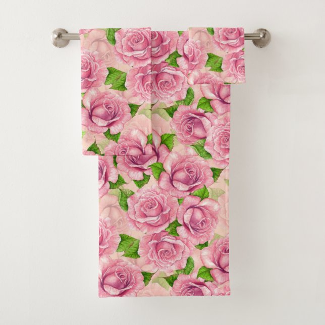 Motif rose d'aquarelle rose (En situation)