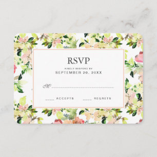 Motif rose de fleur d'aquarelle - épouser RSVP