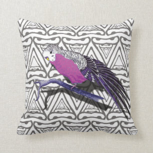 Motif rose de triangle de coussin d'oiseau de