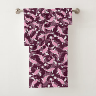 Motif rose et violet - Koi Fish