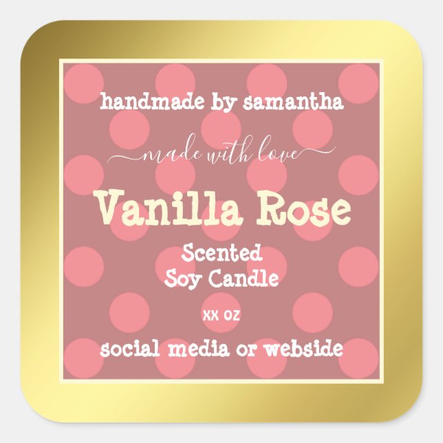 Motif rose Gold Frame Produit Emballage Étiquettes (Devant)