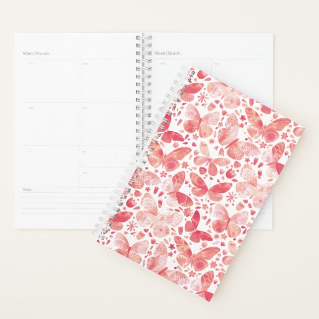 Motif rose papillon aquarelle (Devant avec enveloppe)