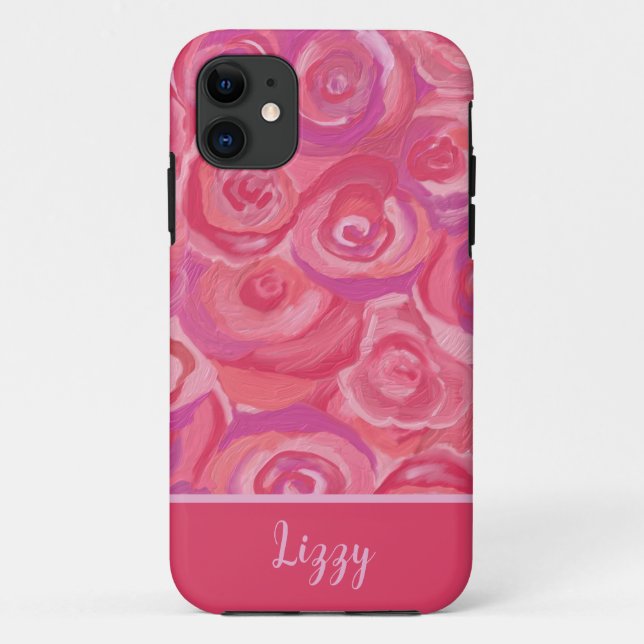 Motif rose roses coque iphone personnalisé (Dos)