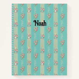 Motif Rose Vintage - Cahier Personnalisé