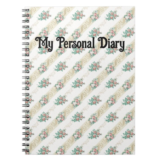 MOTIF ROSE VINTAGE - CARNET (Devant)