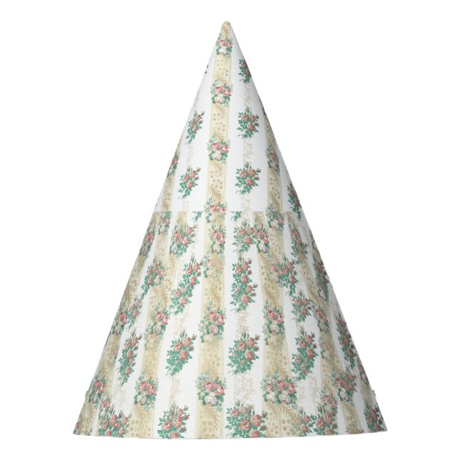 Motif Rose Vintage - Chapeau de Fête (Devant)