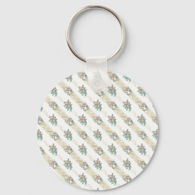 Motif Rose Vintage - Porte-clés (Recto)