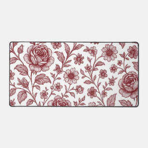 Motif Rose Vintage rouge foncé
