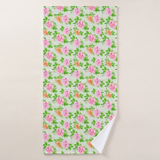 Motif Roses Roses Fleurs (Serviette de bain)