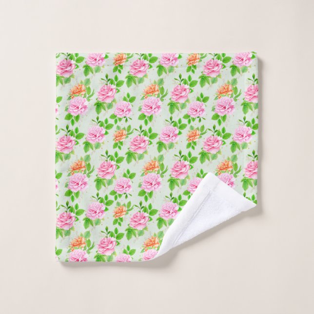 Motif Roses Roses Fleurs (Gant de toilette)