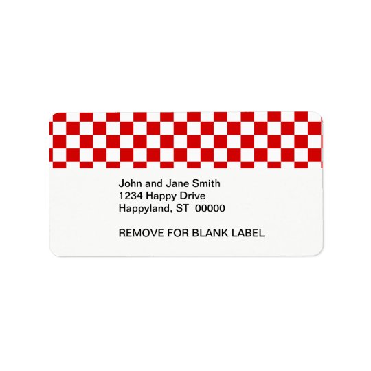 Motif rouge et blanc de contrôleur étiquettes d’adresse