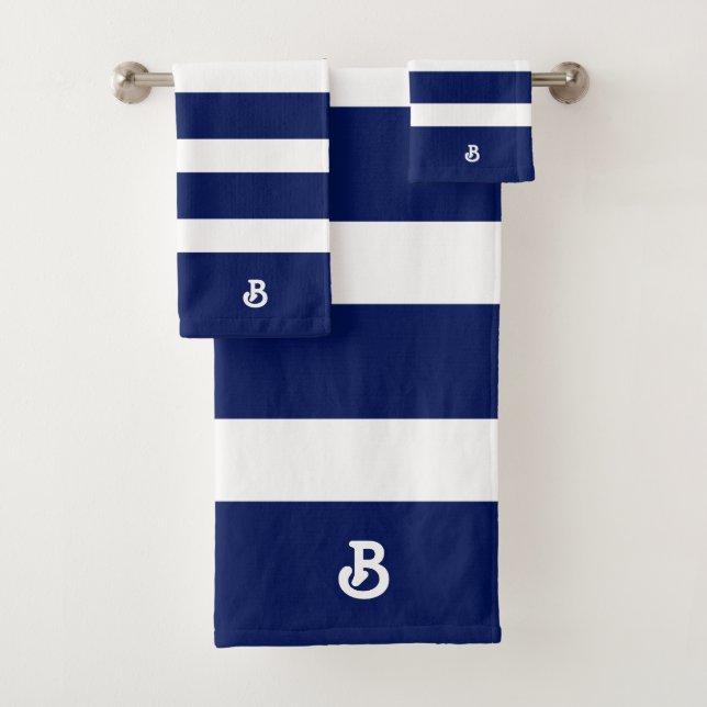 Motif Royal Blue & White Stripes personnalisé (En situation)