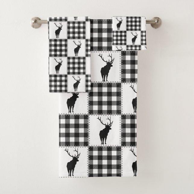 Motif rustique de plaid de bison de forêt giboyeus (En situation)
