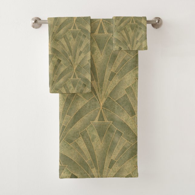Motif Sage Green et Gold Art Déco (En situation)