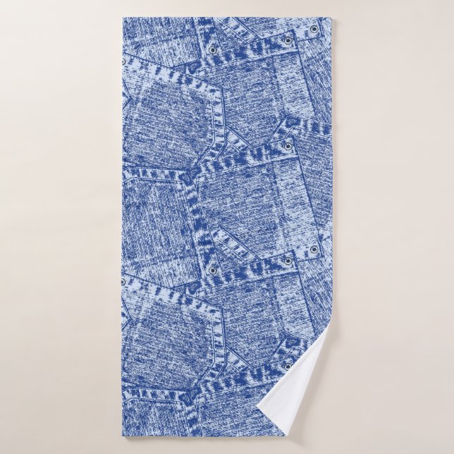 Motif sans couture Abstrait Denim Pockets  (Serviette de bain)