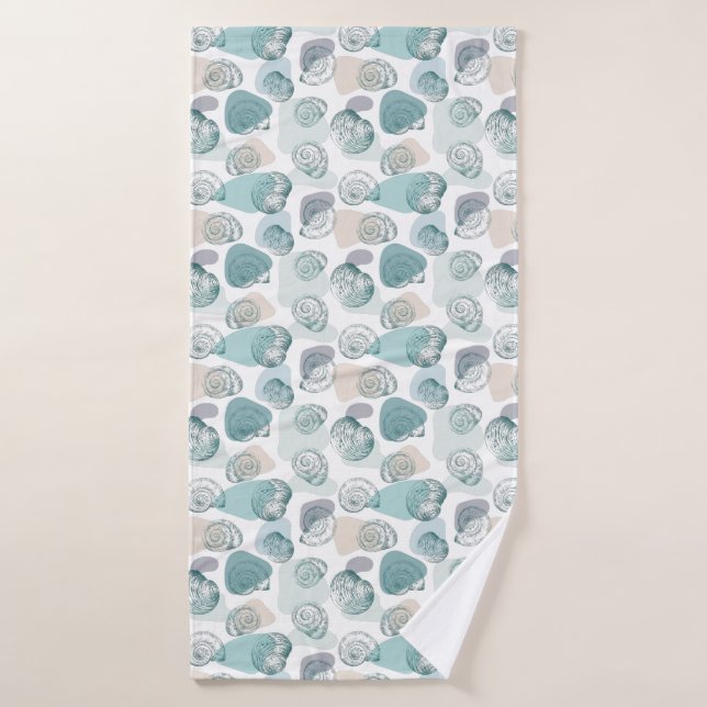 Motif sans couture aux couleurs tendance avec coqu (Serviette de bain)