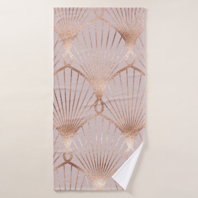 Motif sans couture aux formes feuille or (Serviette de bain)