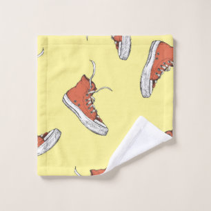 Motif sans couture avec baskets rouges vintages, m