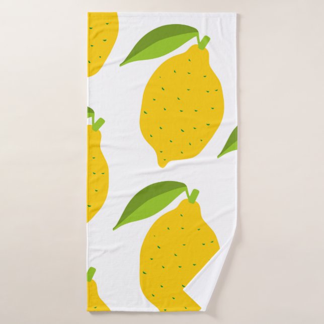 Motif sans couture avec citron frais jaune (Serviette de bain)