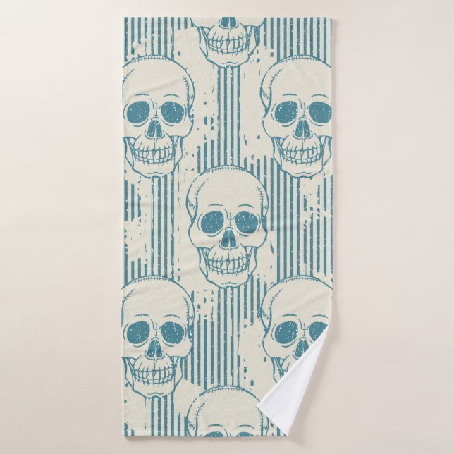Motif sans couture avec crâne. Dessin libre (Serviette de bain)