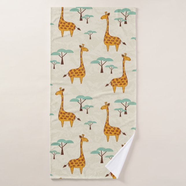 Motif sans couture avec de jolies girafes et des a (Serviette de bain)