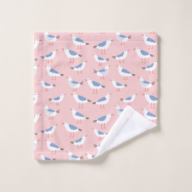 Motif sans couture avec de mignons mouettes (Gant de toilette)