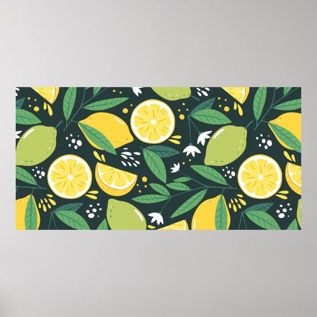 Motif sans couture avec des citrons. Impression d' (Devant)