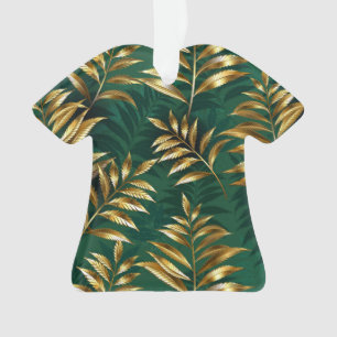 Motif sans couture avec des fougères dorées