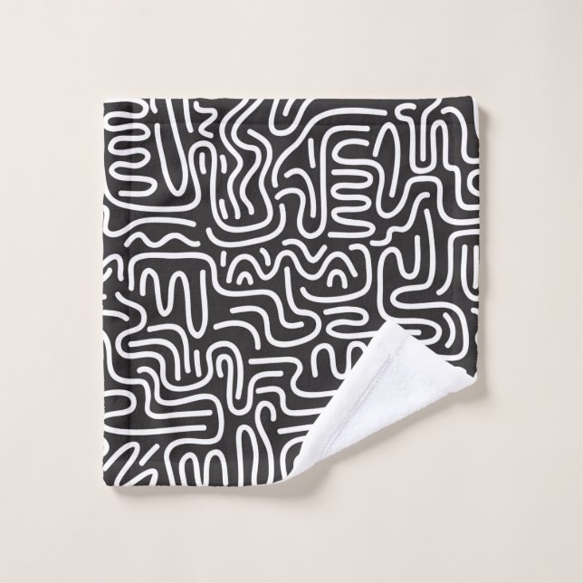 Motif sans couture avec des lignes ondulées à dood (Gant de toilette)