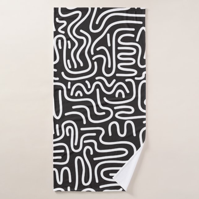 Motif sans couture avec des lignes ondulées à dood (Serviette de bain)