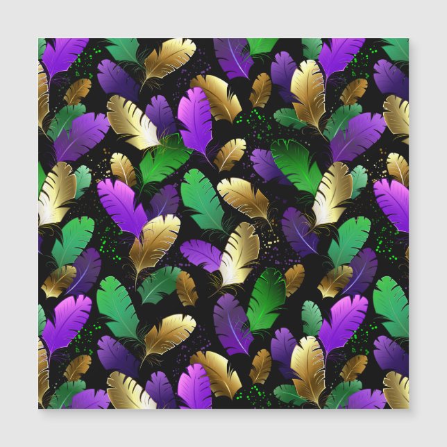 Motif sans couture avec des plumes de Mardi Gras (Devant)