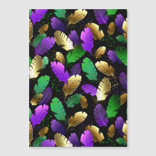 Motif sans couture avec des plumes de Mardi Gras