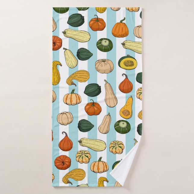Motif sans couture avec des squashe dessinés à la  (Serviette de bain)