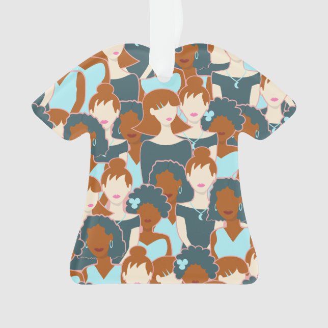 Motif sans couture avec filles noires et blanches (devant)