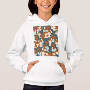 Motif sans couture avec filles noires et blanches
