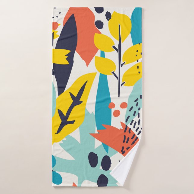 Motif sans couture avec fleurs peintes à la main e (Serviette de bain)