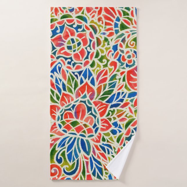 Motif sans couture avec impression Paisley multico (Serviette de bain)