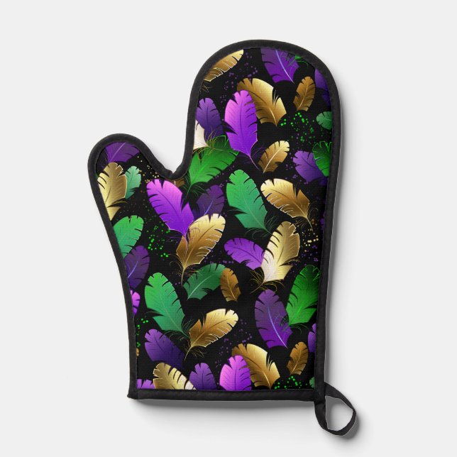 Motif sans couture avec plumes de Mardi Gras (Recto)