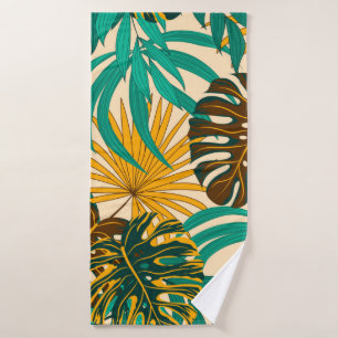 Motif sans couture colorée avec plantes tropicaux 
