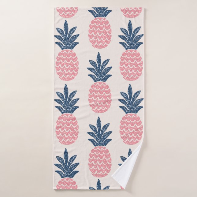 Motif sans couture d'ananas amusant (Serviette de bain)
