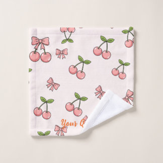 Motif sans couture de cerises roses et de rubans m