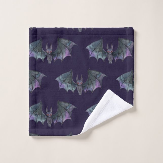 Motif sans couture de chauve-souris à l'aquarelle  (Gant de toilette)
