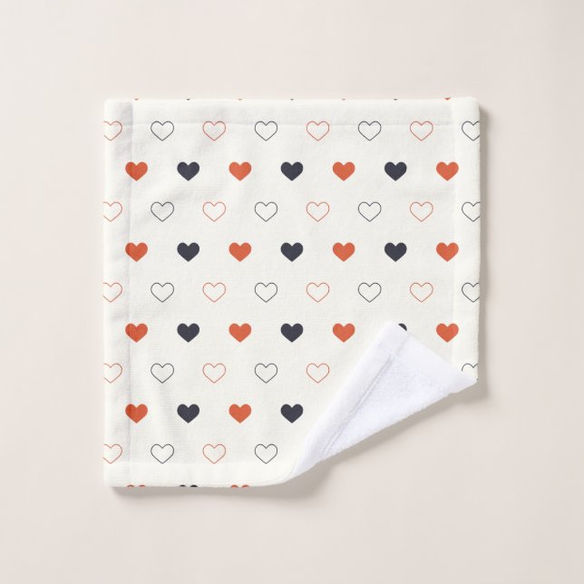 Motif sans couture de cœur simple mignon (Gant de toilette)