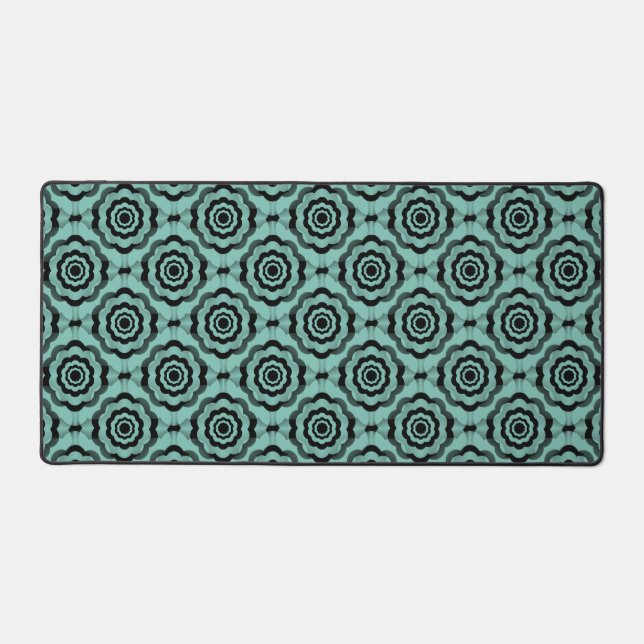 Motif sans couture de fleurs noir sarcelle (Recto)