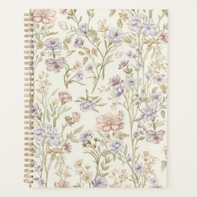 Motif sans couture de fleurs sauvages à l'aquarell (Devant)