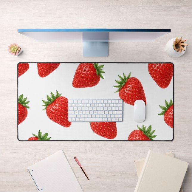 Motif sans couture de fraises Mignon fruit rouge  (Bureau 1)