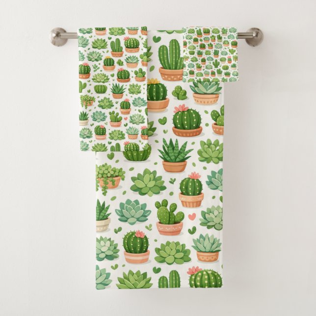 Motif sans couture de plante succulente mignonne (En situation)