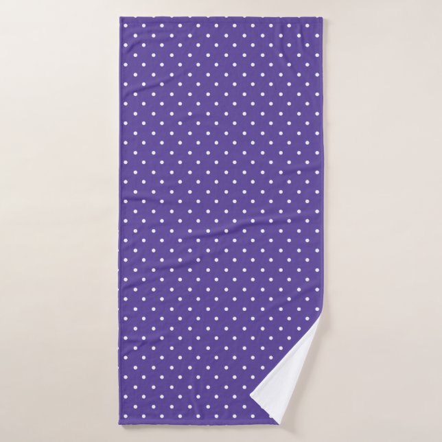 Motif sans couture de points noirs violets moyens (Serviette de bain)