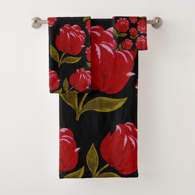 Motif sans couture de roses rouges sur arrière - p (En situation)