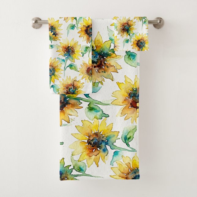 Motif sans couture de tournesols à l'aquarelle abs (En situation)